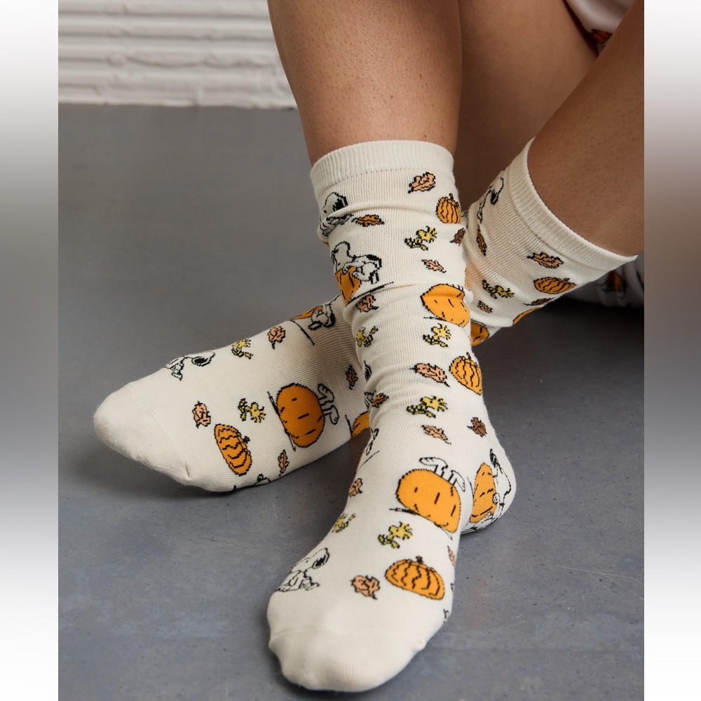 🆕🦅AE SNOOPY PUMPKIN CREW SOCKS